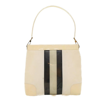 GUCCI Sherry Line Shoulder Bag Canvas Patent leather White 0014231 47407