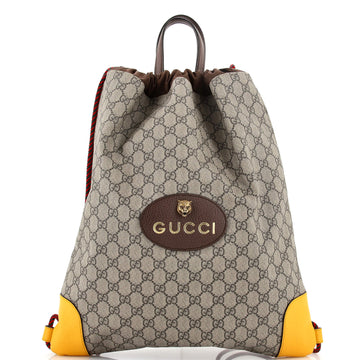 Neo Vintage Drawstring Backpack GG Coated Canvas Large