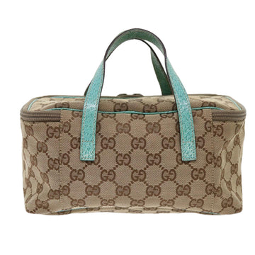 GUCCI GG Canvas Pouch Beige Light Blue 12450 47564