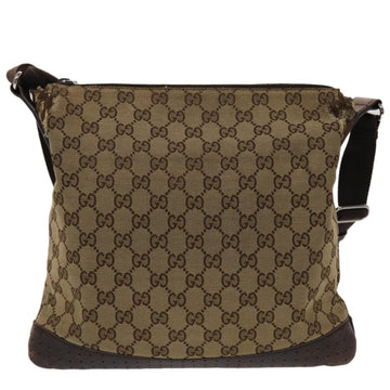 GUCCI GG Canvas Shoulder Bag Beige 145857 47690