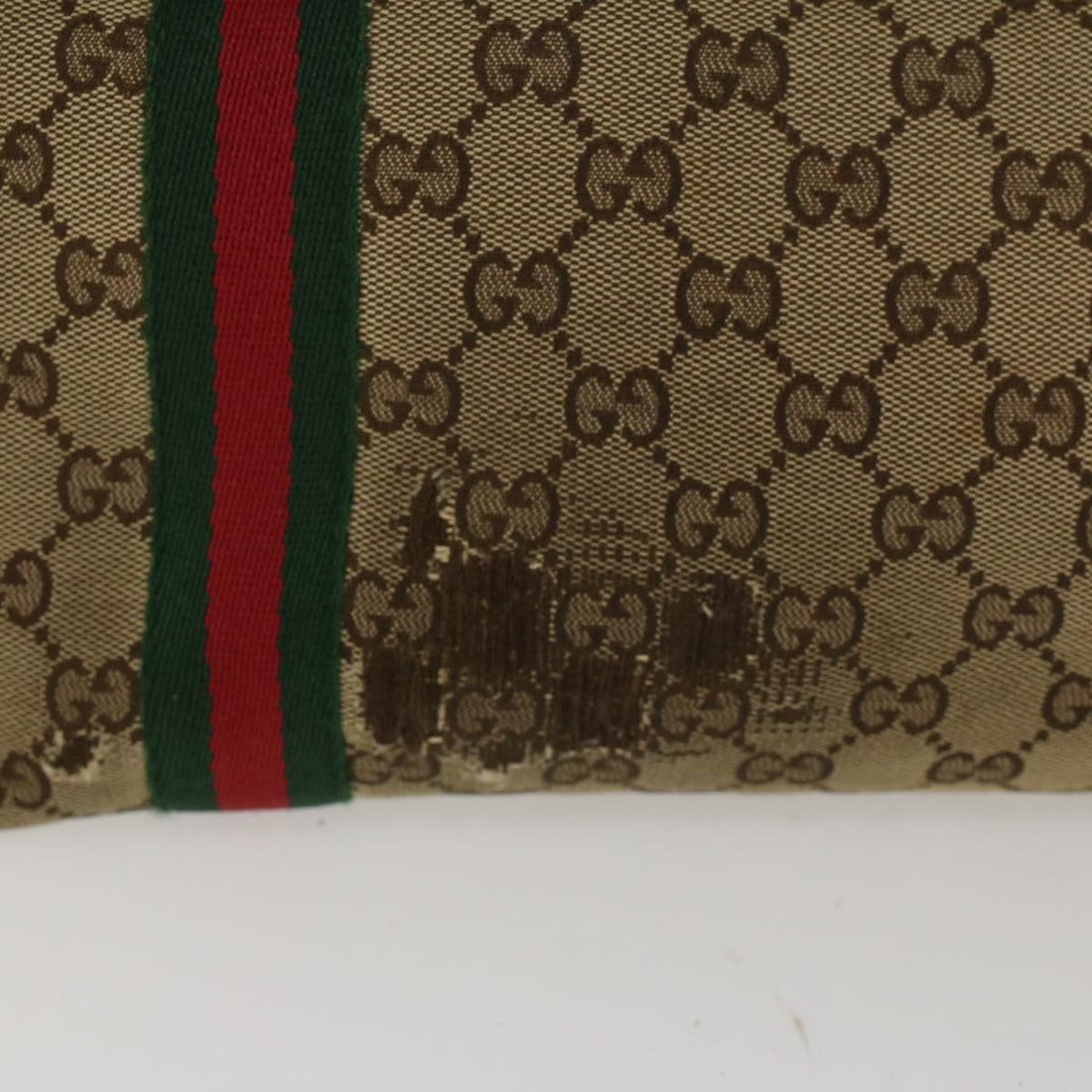 GUCCI GG Canvas Web Sherry Line Shoulder Bag Beige Red Green 139260 47709