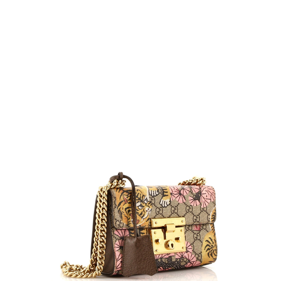 Padlock Shoulder Bag Bengal Print GG Coated Canvas Small