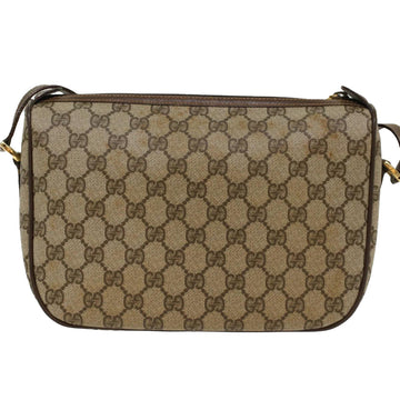 GUCCI GG Canvas Web Sherry Line Shoulder Bag PVC Leather Beige Green 47988