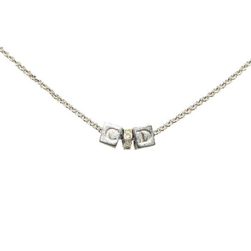 Dior Cube Logo Necklace Silver Metal  Dior