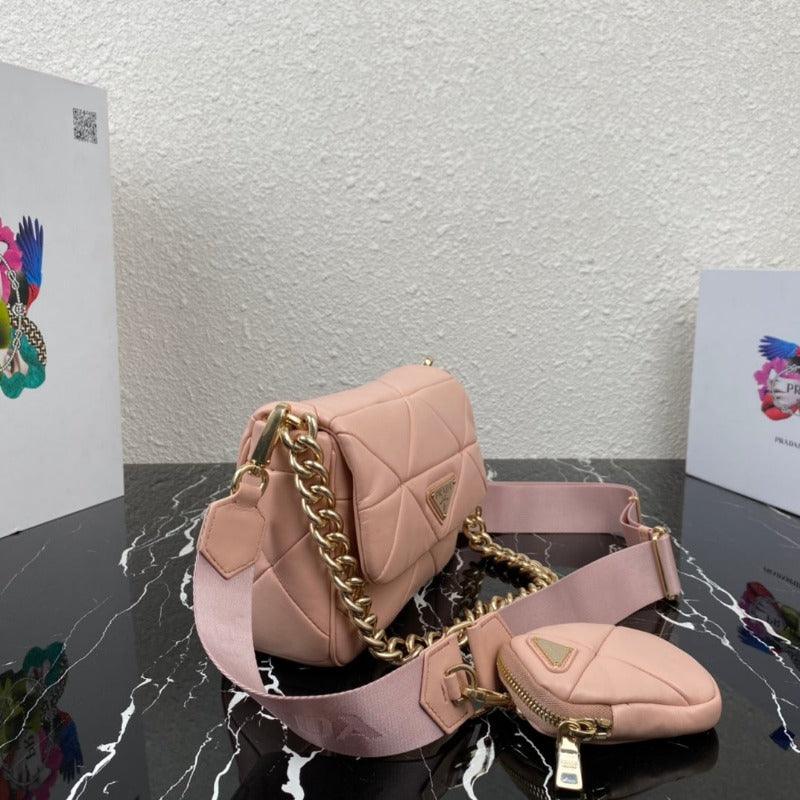Makersluxe - Nappa Quilted Shoulder Bag Pink