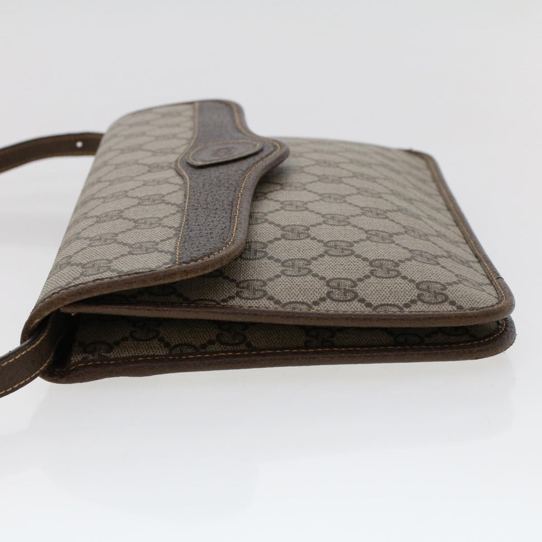 GUCCI GG Canvas Shoulder Bag PVC Leather Beige 48119