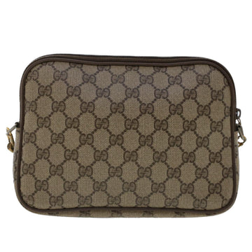 GUCCI GG Canvas Shoulder Bag PVC Leather Beige 48136