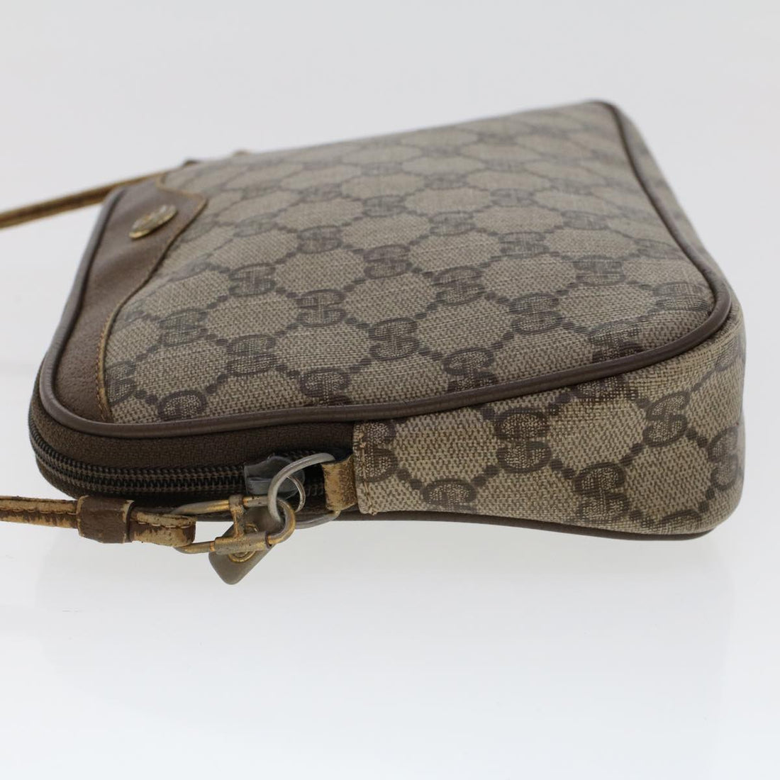 GUCCI GG Canvas Shoulder Bag PVC Leather Beige 48136