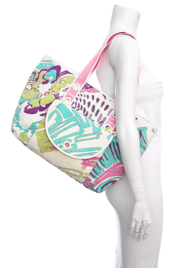 Emilio Pucci Multicolor Terry Cloth Tote