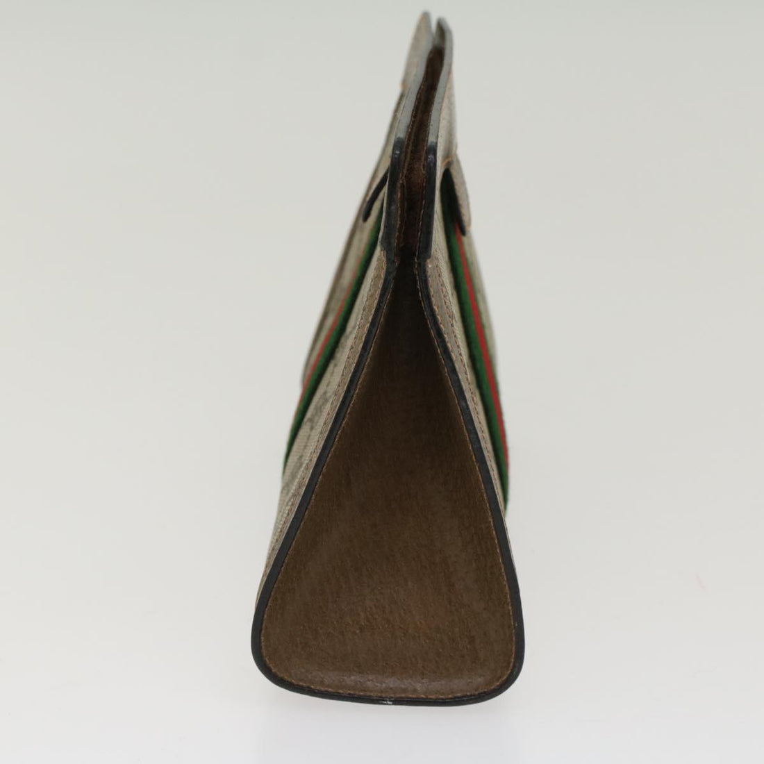 GUCCI GG Canvas Web Sherry Line Clutch Bag Beige Red Green 89.01.001 48199