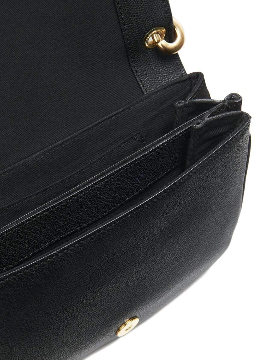 Hana Leather & Suede Shoulder Bag in Black