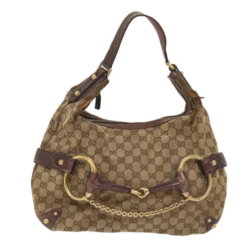 GUCCI GG Canvas Shoulder Bag Leather 2Set Beige 48359