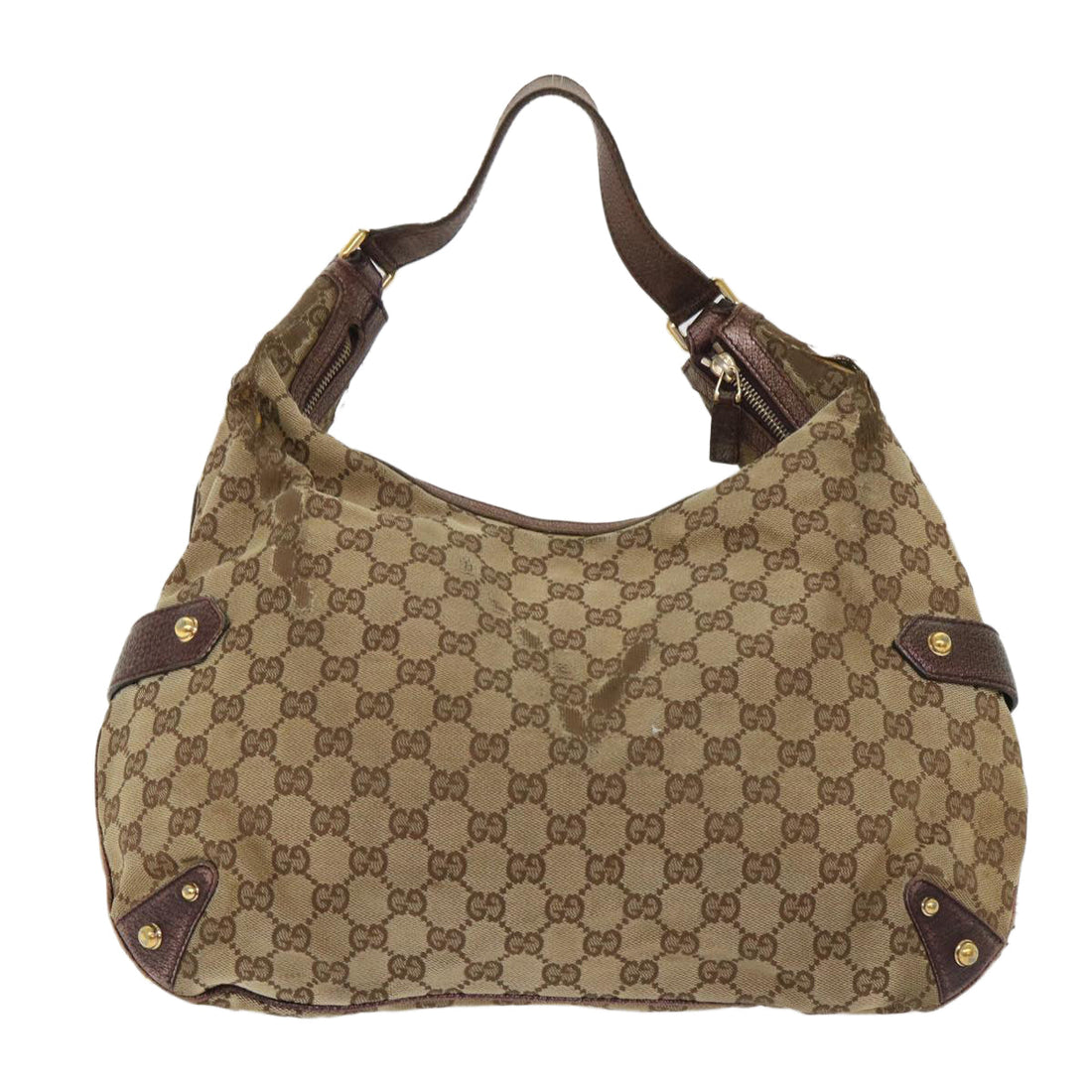 GUCCI GG Canvas Shoulder Bag Leather 2Set Beige 48359
