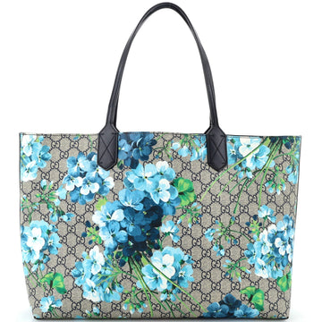 Reversible Tote Blooms GG Print Leather Medium