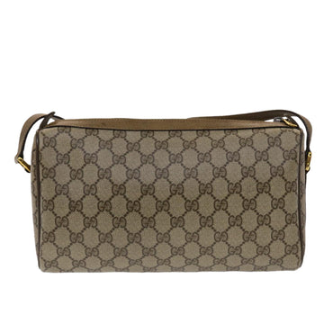 GUCCI GG Canvas Web Sherry Line Shoulder Bag PVC Leather Beige Green 48598