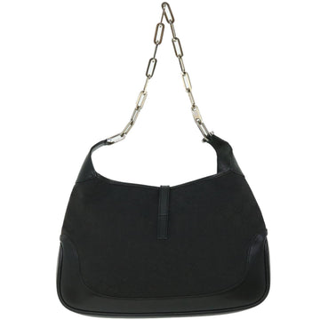 GUCCI GG Canvas Chain Jackie Hand Bag Leather Black 001 4015 48600