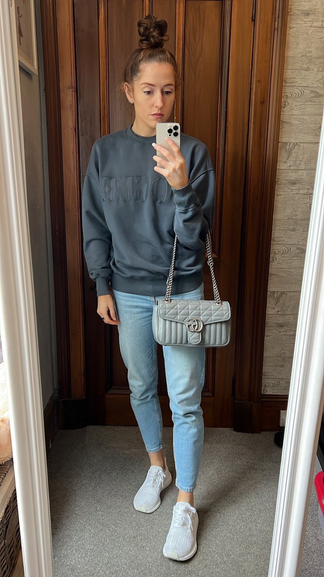 Gucci GG Grey Aria Marmont Small Shoulder Bag (RRP £1800)