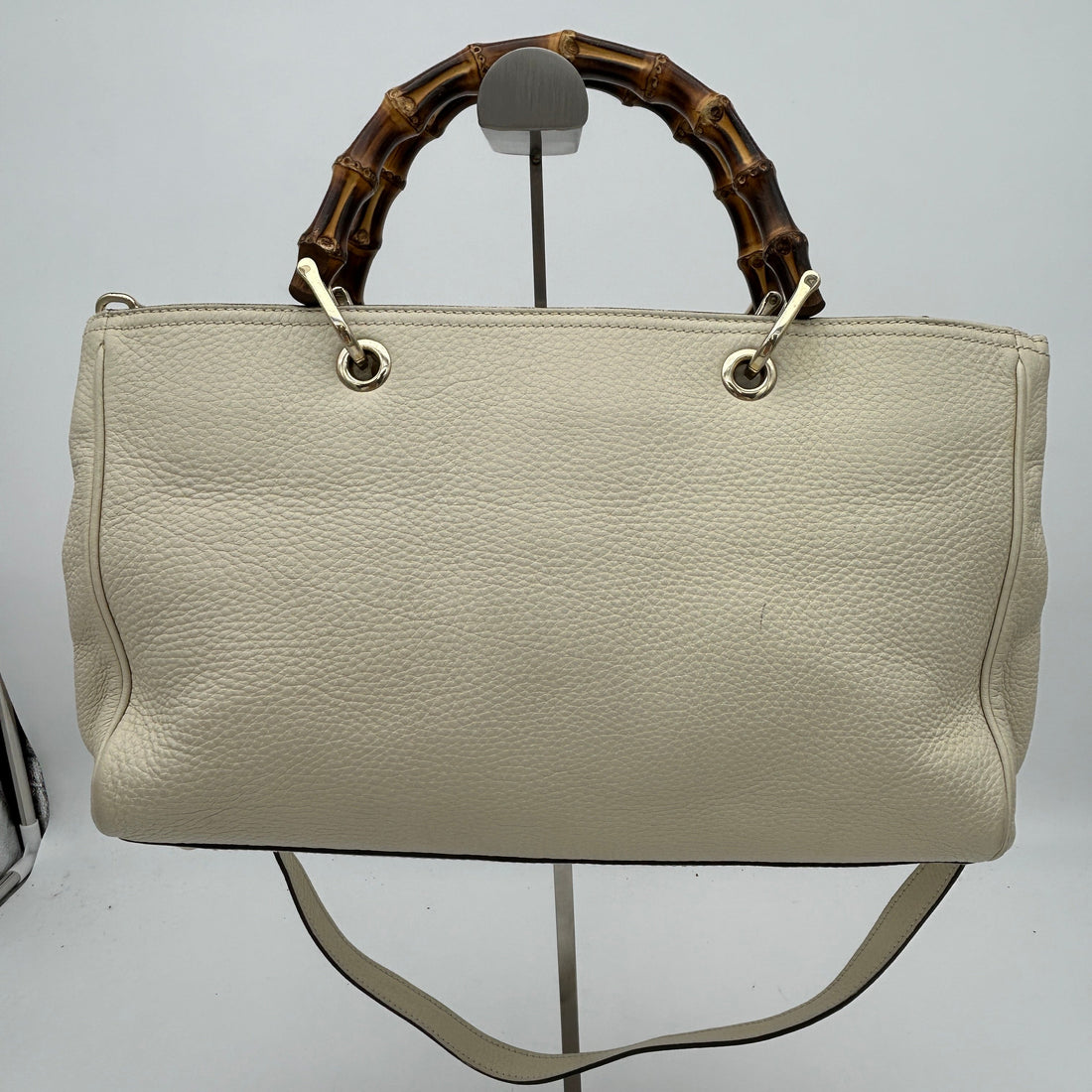 Gucci Bamboo Shopper Medium Leather Tote Beige