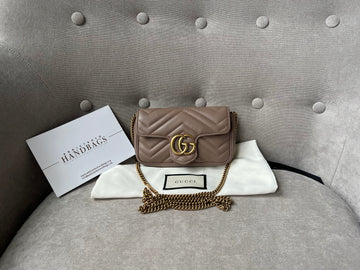 Gucci GG Dusty Pink Marmont Super Mini Shoulder Bag (RRP £875)