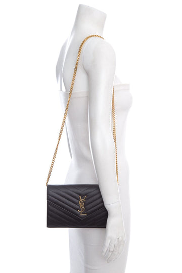 Saint Laurent Black Grain de Poudre Large WOC