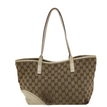GUCCI GG Canvas Tote Bag Beige White 49053