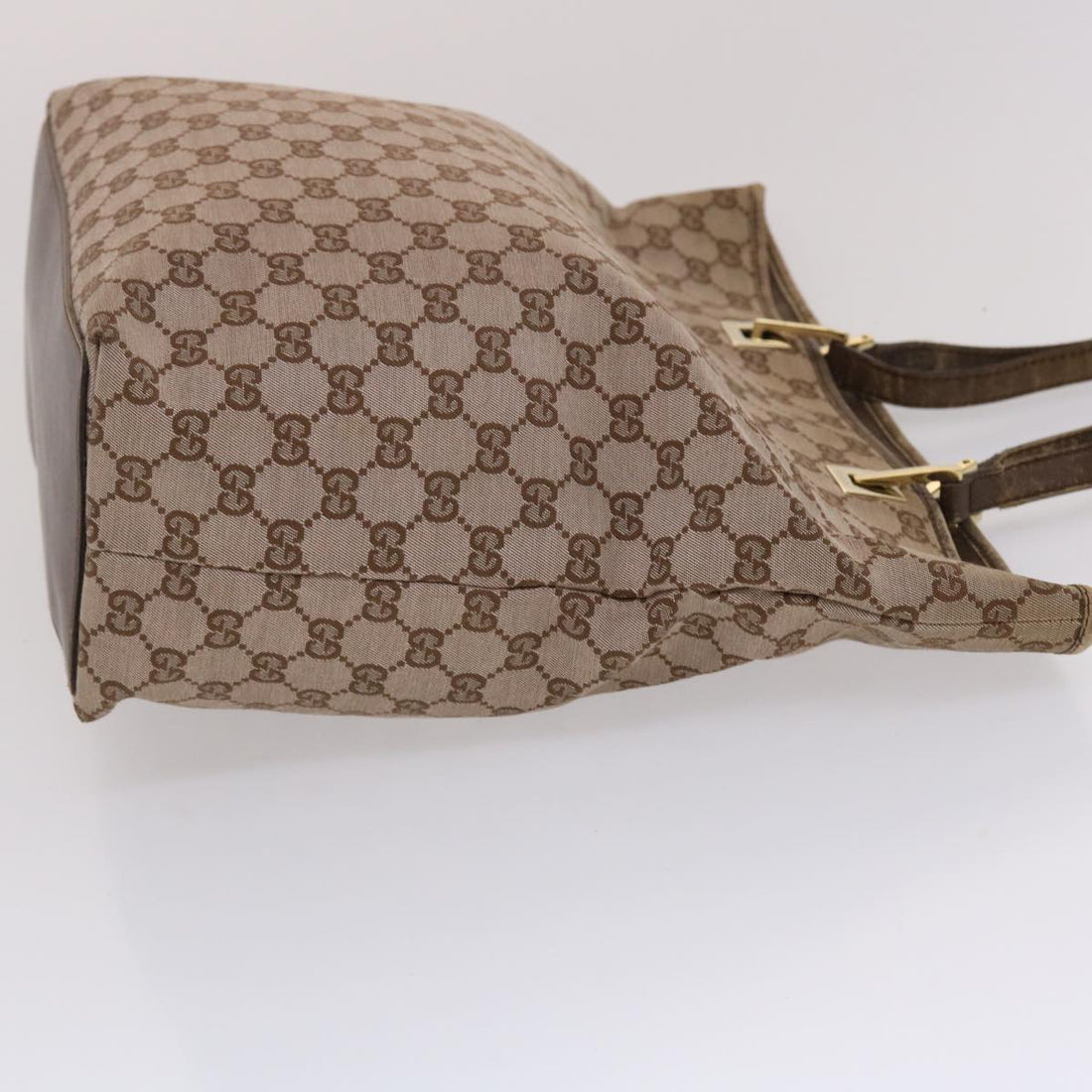 GUCCI GG Canvas Tote Bag Brown 49057