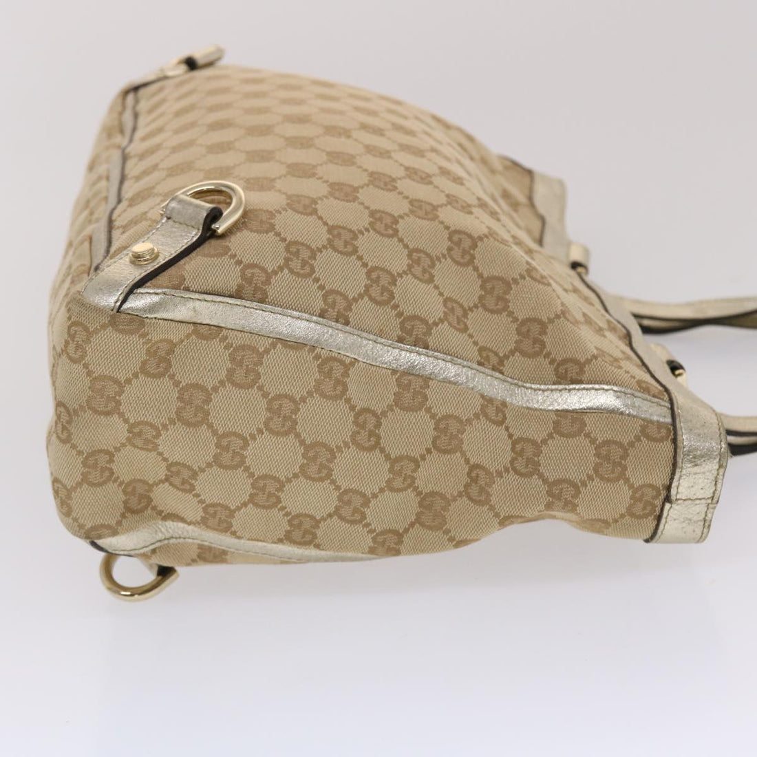 GUCCI GG Canvas Tote Bag Beige Gold 49062