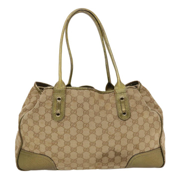 GUCCI GG Canvas Shoulder Bag Beige Gold 49063