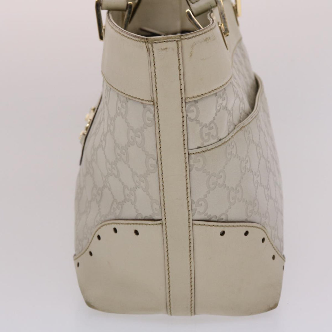 GUCCI Gucci Shima Tote Bag Leather White 49072