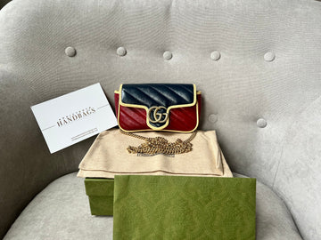 Gucci GG Tri Colour Torchon Marmont Super Mini Shoulder Bag (RRP £840)