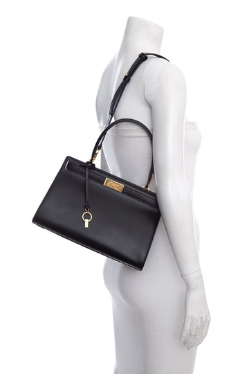 Tory Burch Black Lee Radziwill Top Handle Handbag