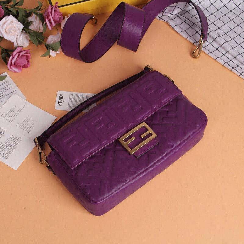 Makersluxe - Baguette Nappa Shoulder Bag Lilac