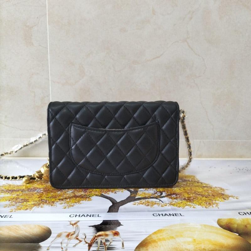 Makersluxe - Classic Clutch Bag On Chain Black