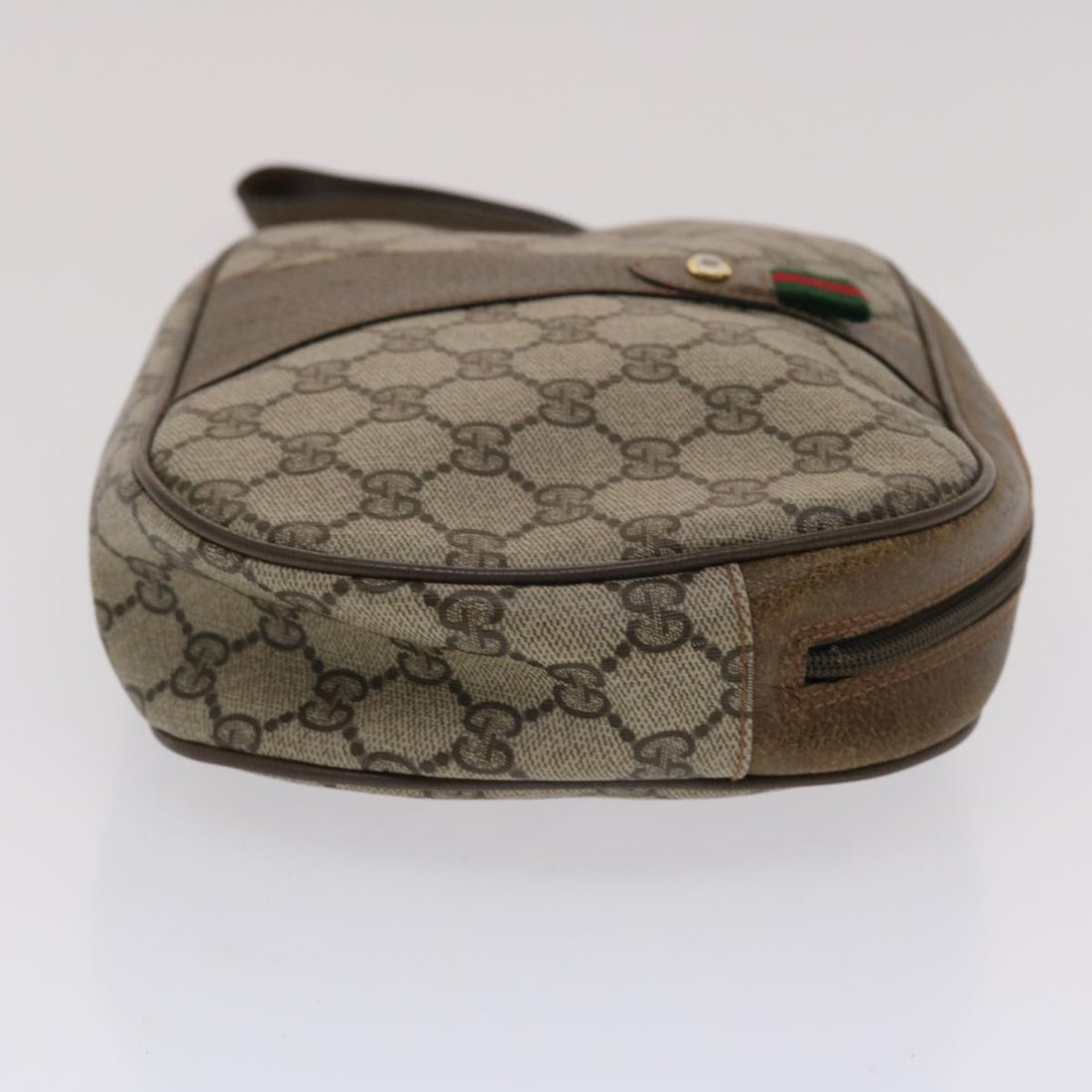 GUCCI GG Canvas Web Sherry Line Clutch Bag Beige Red Green 89 01 034 49787