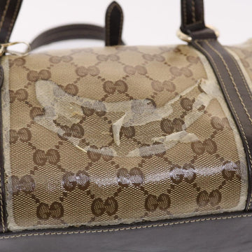 GUCCI GG Crystal Hand Bag Leather Beige 181487 49793