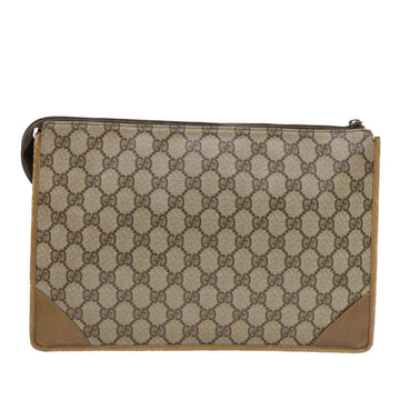 GUCCI GG Canvas Clutch Bag PVC Leather Beige 97 01 029 49799