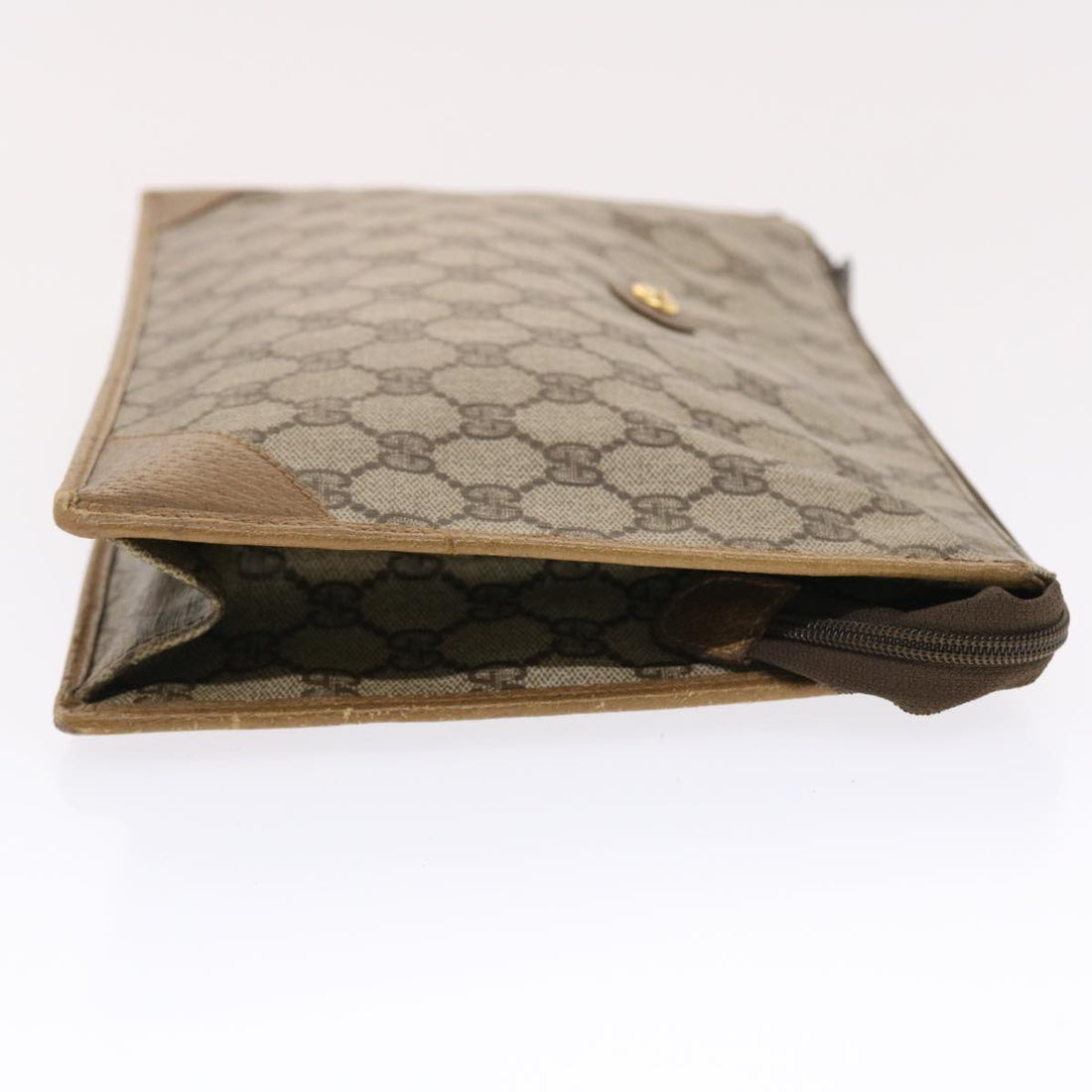 GUCCI GG Canvas Clutch Bag PVC Leather Beige 97 01 029 49799