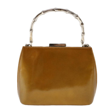 GUCCI Bamboo Shoulder Bag Enamel 2way Brown 005 2046 0322 49800