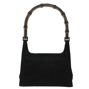 GUCCI Bamboo Hand Bag Nylon Black 49945