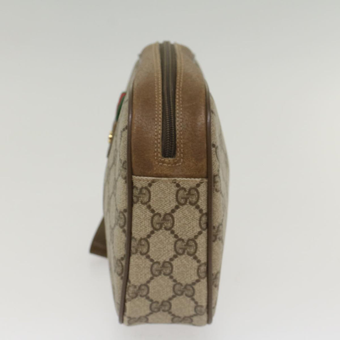 GUCCI GG Canvas Web Sherry Line Clutch Bag Beige Red 89•01•034 49988