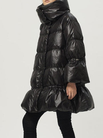 Stand Collar Long Sleeve Solid Color Loose Parkas Fashion Streetwear Coats For Women Winter Warm Clothing