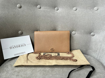 Gucci Rose  Beige GG Marmont Chain Wallet (RRP £790)