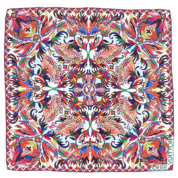 LOUIS VUITTON scarf M71426 silk multicolor logo Women Used