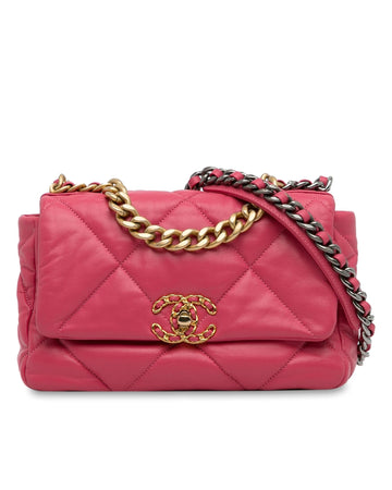 Quilted Leather Flap Bag with Chain Handle and CC Twist Lock Closure