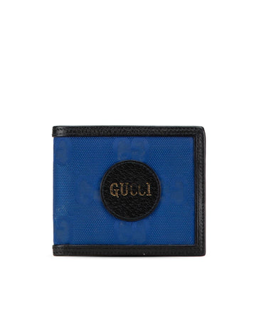 Nylon Monogram Compact Wallet with Leather Trim and Flap Closure