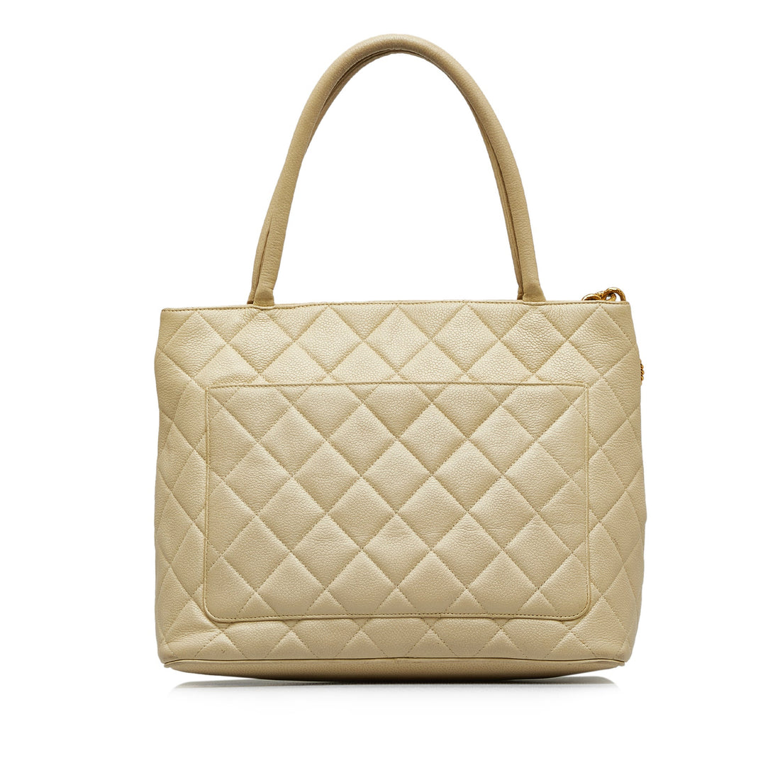 Chanel Medallion Tote Bag White Caviar Gold
