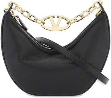 V LOGO GATE LEATHER TOP HANDLE BAG