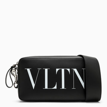 Valentino Garavani Black Leather Shoulder Bag With Logo Men