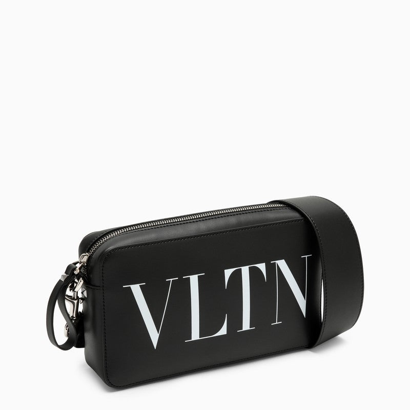 Valentino Garavani Black Leather Shoulder Bag With Logo Men