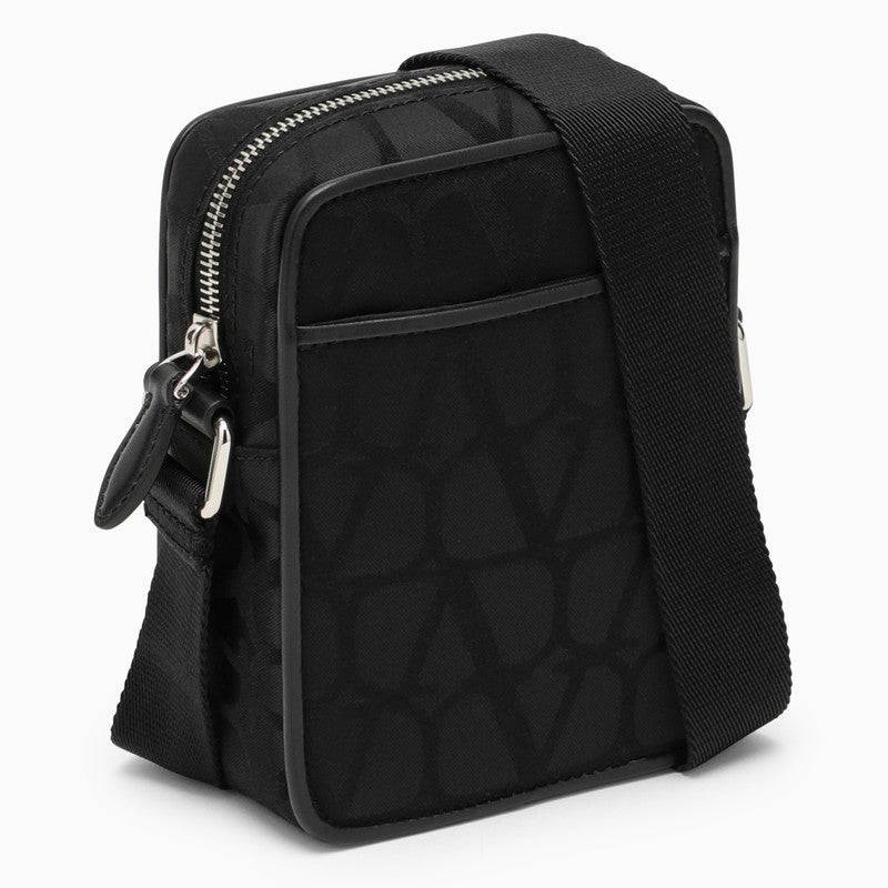 Valentino Garavani Small Black Iconographe Nylon Shoulder Bag Men